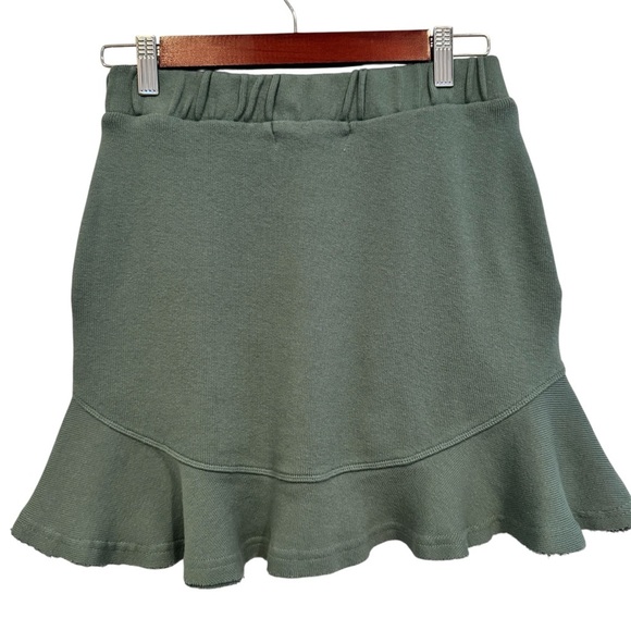 Free People Beach Social Set SKIRT ONLY Dried Pine Green Blue Ruffle Mini - Picture 5 of 6